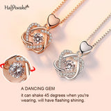 Love Hug Heart 925 Silver Necklace Dainty Zircon Choker Chains Pendant