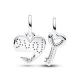 Love & Key Dangle Charm for Bracelet Necklace DIY
