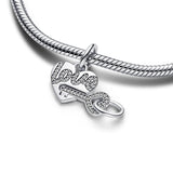 Love & Key Dangle Charm for Bracelet Necklace DIY