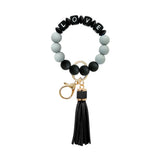 Love Keychain Silicone Beads Bracelet Keychain Ring for Women