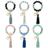 Love Keychain Silicone Beads Bracelet Keychain Ring for Women