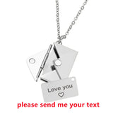 Love Letter Envelope Pendant Necklace Locket Necklace