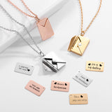 Love Letter Envelope Pendant Necklace Stainless Steel Gift for Valentine Mother