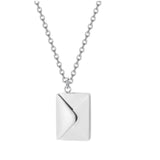 Love Letter Envelope Pendant Necklace Stainless Steel Valentine Gift