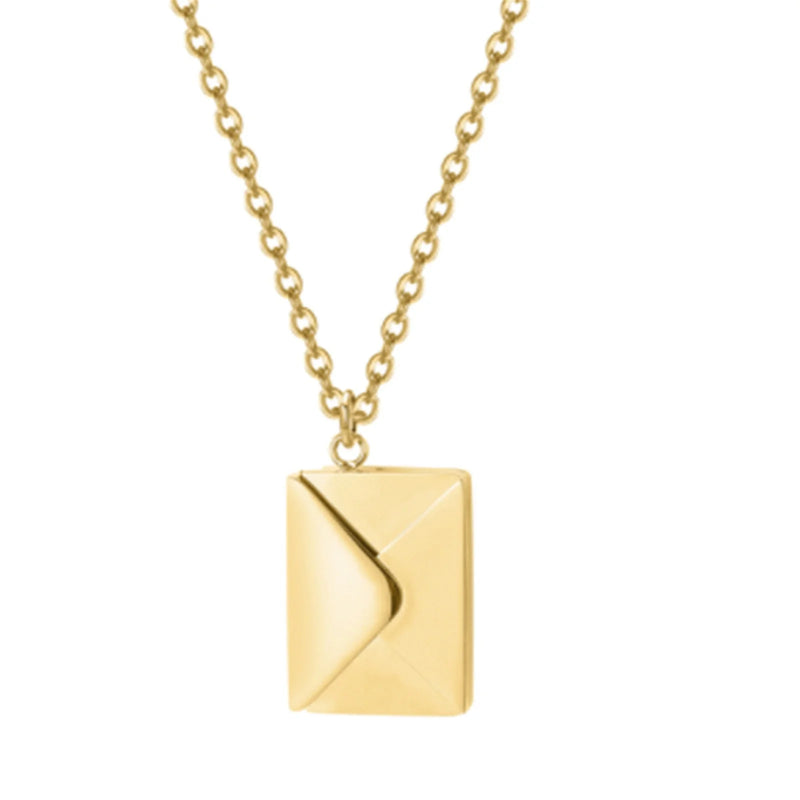 Love Letter Envelope Pendant Necklace Stainless Steel Valentine Gift