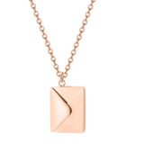 Love Letter Envelope Pendant Necklace Stainless Steel Valentine Gift
