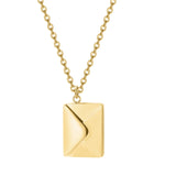 Love Letter Envelope Pendant Necklace Stainless Steel Valentine Gift