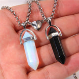 Love Magnetic Buckle Couple Female Natural Pillar Necklace Merry Christmas Gift