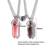 Love Magnetic Buckle Couple Female Natural Pillar Necklace Merry Christmas Gift