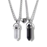 Love Magnetic Buckle Couple Female Natural Pillar Necklace Merry Christmas Gift
