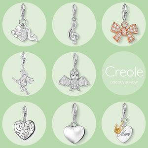 Sterling Silver Music Treble Clef Bow Witch Bat Ornament Heart Mum Charm Pendant