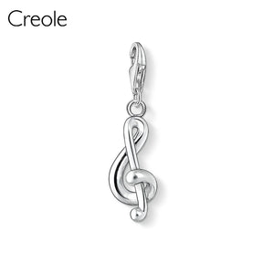 Sterling Silver Music Treble Clef Bow Witch Bat Ornament Heart Mum Charm Pendant