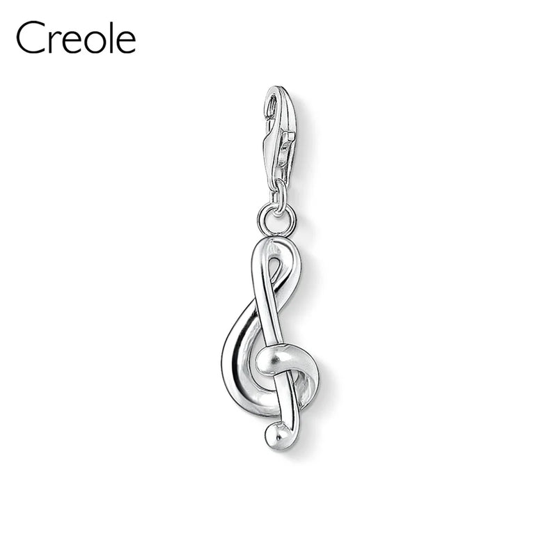 Sterling Silver Music Treble Clef Bow Witch Bat Ornament Heart Mum Charm Pendant