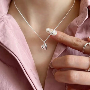 Love Necklace Sterling Silver Clavicle Chain Pendant