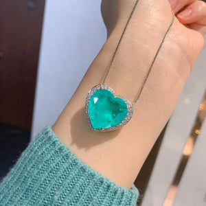 Heart Crystal Pendant Necklace Women Jewelry Anniversary Gift