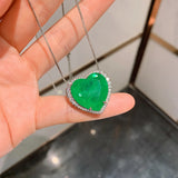 Heart Crystal Pendant Necklace Women Jewelry Anniversary Gift