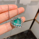 Heart Crystal Pendant Necklace Women Jewelry Anniversary Gift