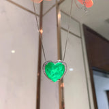 Heart Crystal Pendant Necklace Women Jewelry Anniversary Gift