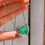 Heart Crystal Pendant Necklace Women Jewelry Anniversary Gift