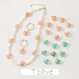 Peach Heart Foil Glass Beads Straight Hole DIY Jewelry Material