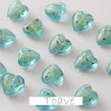Peach Heart Foil Glass Beads Straight Hole DIY Jewelry Material