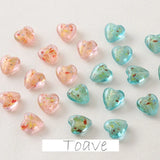 Peach Heart Foil Glass Beads Straight Hole DIY Jewelry Material