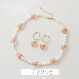 Peach Heart Foil Glass Beads Straight Hole DIY Jewelry Material