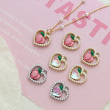 Peach Pendant Alloy Pearl DIY Jewelry Charms 20pcs 16*16mm