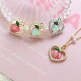 Peach Pendant Alloy Pearl DIY Jewelry Charms 20pcs 16*16mm