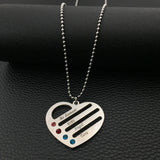 Love Pendant Heart Necklace with Birthstones DIY Birthstone Long Necklaces