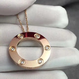 Love Pendant Necklace Titanium Steel Rose Pendant Party Wedding Necklace