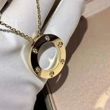 Love Pendant Necklace Titanium Steel Rose Pendant Party Wedding Necklace