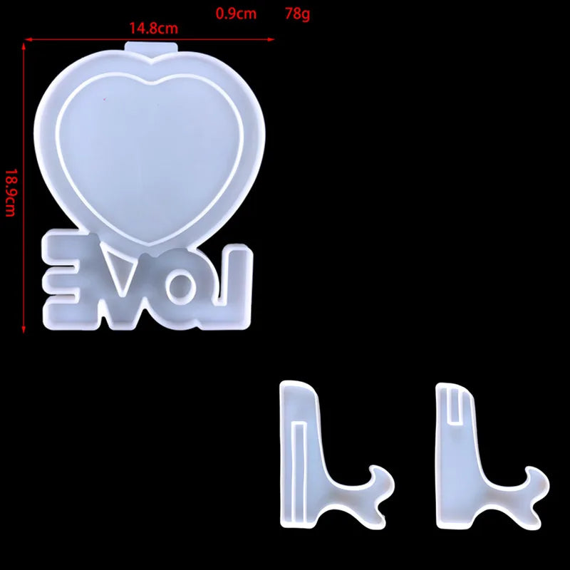 Heart Shape Photo Frame Silicone Mold for Resin Crafts