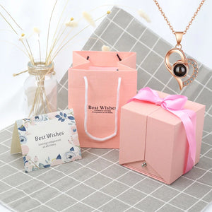Love Projection Necklace With Rose Box For Girlfriend Valentine Present