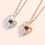 Love Projection Necklace With Rose Box For Girlfriend Valentine Present