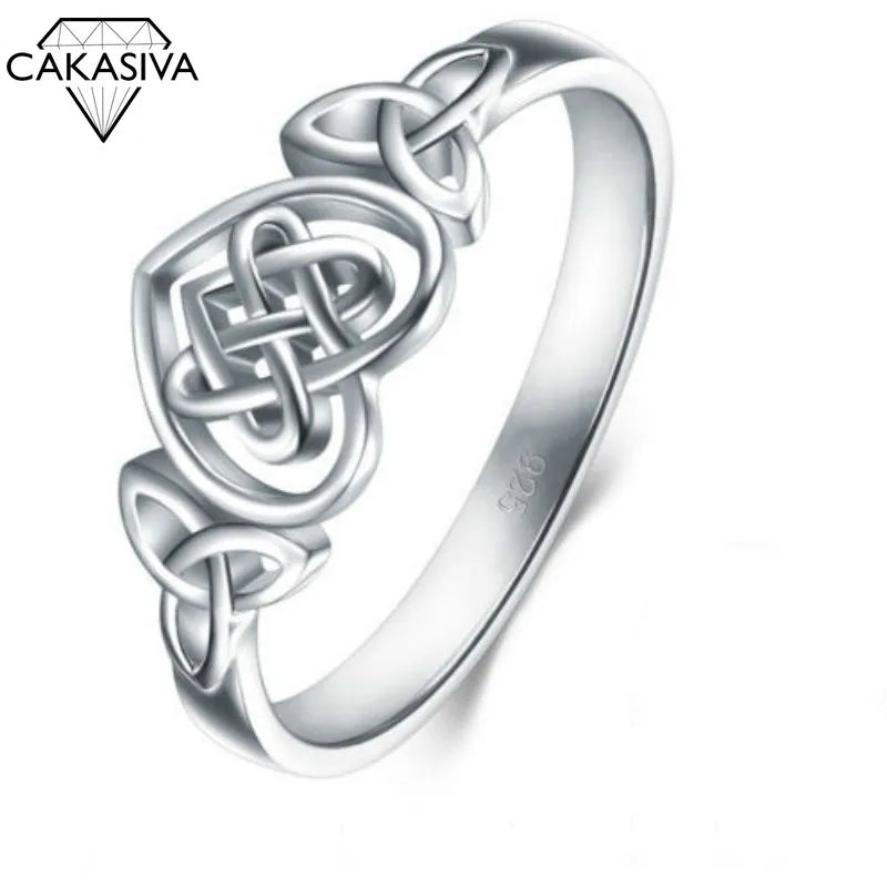 925 Silver Celtic Love Ring for Women Wedding Engagement