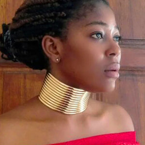 Robort Jibaro Choker Necklace Golden Decorations