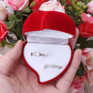 Love Rose Double Ring Box Pendant Box Ring Organizer