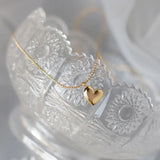 Women Choker Clavicle Chain Stainless Steel Heart Pendant Charm Necklace