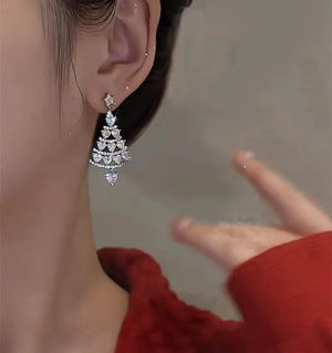 Snowflake Christmas Ear 925 Silver Earring