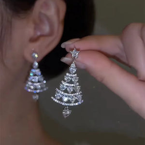 Snowflake Christmas Ear 925 Silver Earring