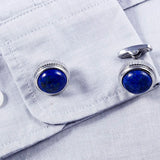 Wedding Gemstone Stainless Steel Tuxedo Shirt Cufflinks