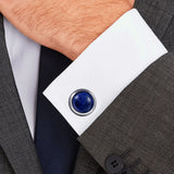 Wedding Gemstone Stainless Steel Tuxedo Shirt Cufflinks