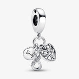 925 Silver Dog & Bone Charm for Bracelet DIY Jewelry