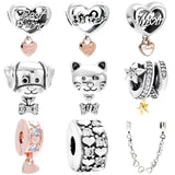 925 Silver Love Sister Heart Charm Bead for Bracelet DIY