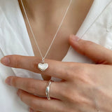 Romantic Love Heart Necklace Gift for Her 925 Sterling Silver Never Fade