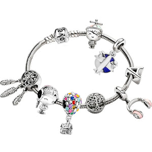 Love You Forever Beads Charm Bracelets DIY Silver Snake Chain Bracelets