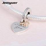 Love You Forever 925 Sterling Silver Heart Charm Bead DIY Pendant