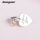 Love You Forever 925 Sterling Silver Heart Charm Bead DIY Pendant