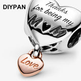 Love You Mum Heart Charm for Bracelet Beads